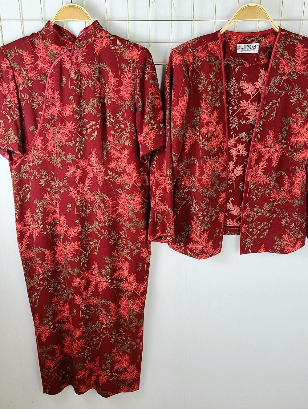 Shen Mei Qipao Style Vintage Dress Matching Jacket Set - Picture 1 of 9